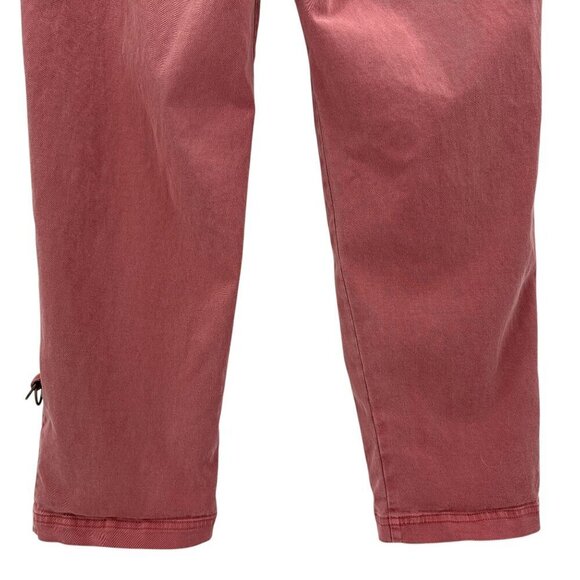 Soft Surroundings Distressed Pull On Roll Tab Straight Leg Red Pink Pants Large - Picture 7 of 9